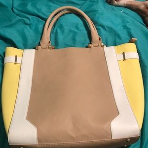 Tan and yellow purse